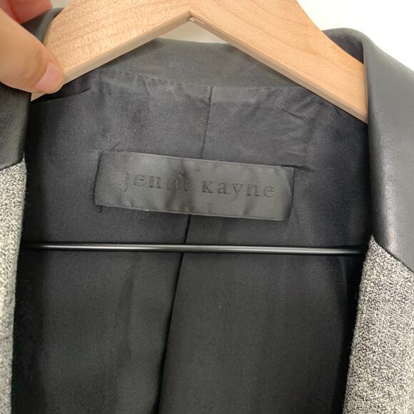 Jenni Kayne Dark Gray Blazer Lamb Leather Button Closure Womens Medium - Picture 11 of 13